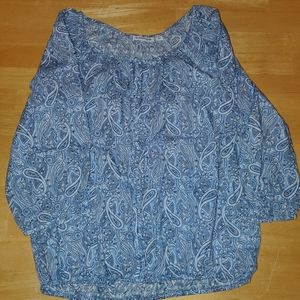 Women's paisley peasant style top
